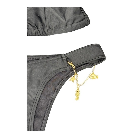 Agua Doce Black Charm Chain Bikini NWT - Picture 2 of 5